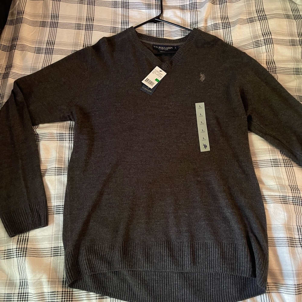 US POLO ASSN. Mens Charcoal Sweater